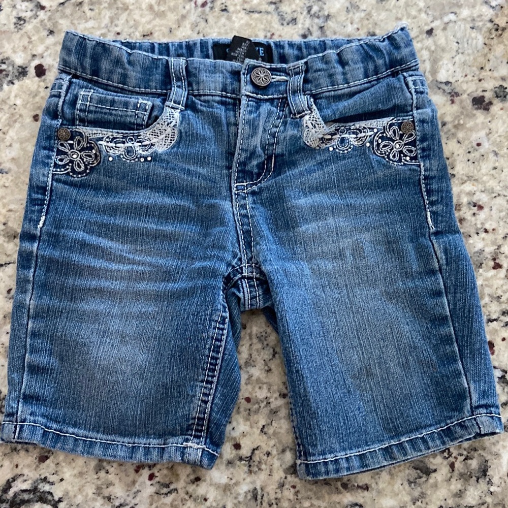 Size 5, girls fashion shorts - school length